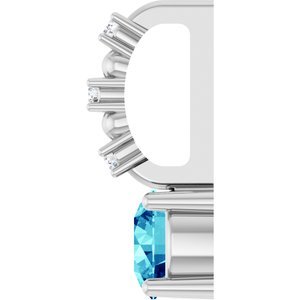 Platinum Imitation Blue Zircon & .01 CTW Natural Diamond Charm/Pendant