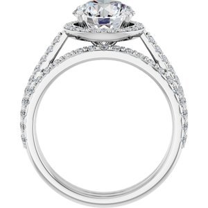 14K White Gold 8 mm Round 1/4 CTW Lab-Grown Diamond Semi-Set Engagement Ring