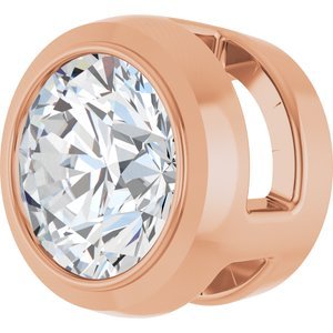 14K Rose Gold 1/3 CT Natural Diamond Slide Pendant