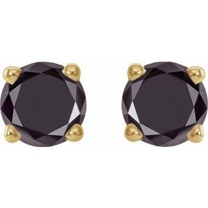 14K Yellow Gold 1/2 CTW Natural Black Diamond Earrings