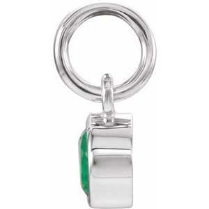 Sterling Silver Posh Mommy® Imitation Emerald Charm/Pendant