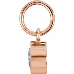 14K Rose Gold Posh Mommy® Imitation Aquamarine Charm/Pendant