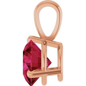 14K Rose Gold Lab-Grown Ruby Pendant