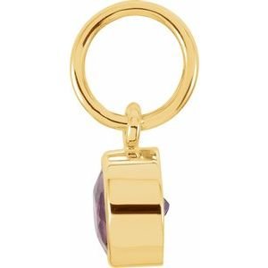 14K Yellow Gold Posh Mommy® Imitation Amethyst Charm/Pendant