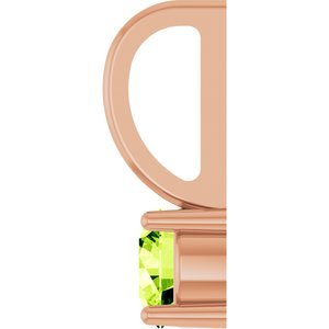 14K Rose Gold Imitation Peridot Solitaire Charm/Pendant