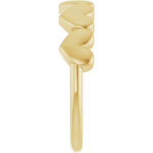 14K Yellow Gold Heart Ring
