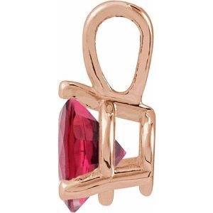 14K Rose Gold Lab-Grown Ruby Pendant