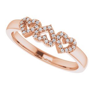 14K Rose Gold .08 CTW Natural Diamond Heart Ring