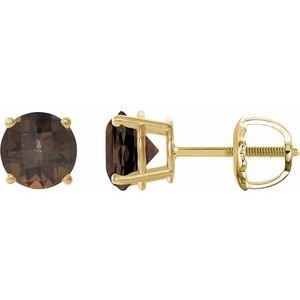 14k-yellow-gold-8-mm-natural-smoky-quartz-earrings-2