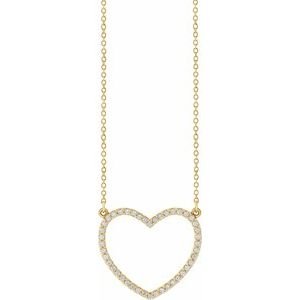 14K Yellow Gold 1/4 CTW Natural Diamond Heart 16" Necklace