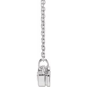14K White Gold 1/4 CT Natural Diamond Heart 16-18" Necklace