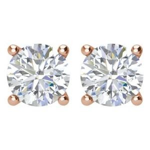 14K Rose Gold 3/4 CTW Natural Diamond Earrings
