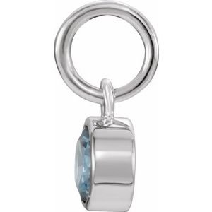 Sterling Silver Posh Mommy® Imitation Blue Zircon Charm/Pendant