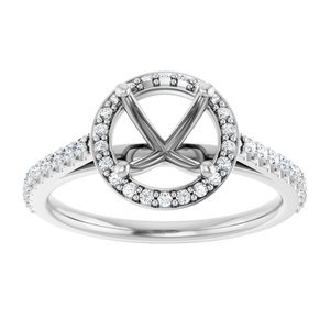 14K White Gold 7.4 mm Round 1/4 CTW Lab-Grown Diamond Semi-Set Engagement Ring