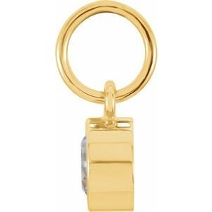 14K Yellow Gold Posh Mommy® Imitation Aquamarine Charm/Pendant