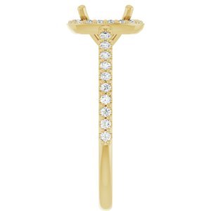 14K Yellow Gold 7x7 mm Cushion 1/4 CTW Lab-Grown Diamond Semi-Set Engagement Ring