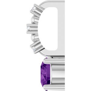 Platinum Imitation Amethyst & .01 CTW Natural Diamond Charm/Pendant