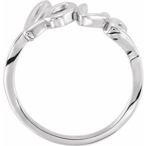 14K White Gold Love Ring