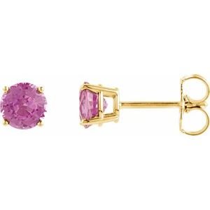 14k-yellow-gold-4-mm-natural-pink-tourmaline-earrings