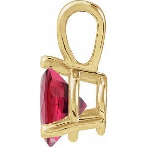 14K Yellow Gold Lab-Grown Ruby Pendant