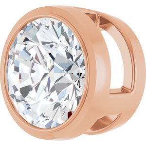 14K Rose Gold 3/4 CT Natural Diamond Slide Pendant