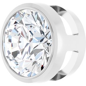 14K White Gold 1 CT Natural Diamond Slide Pendant