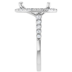 Platinum 12 x 8 mm Pear 5/8 CTW Lab-Grown Diamond Semi-Set Engagement Ring