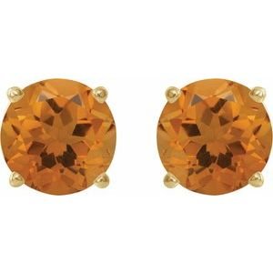 14K Yellow Gold 6 mm Natural Citrine Earrings