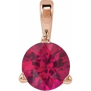 14K Rose Gold Lab-Grown Ruby Pendant