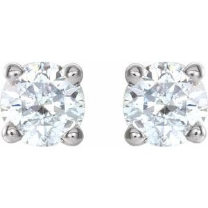 14K White Gold 3/8 CTW Natural Diamond  Earrings