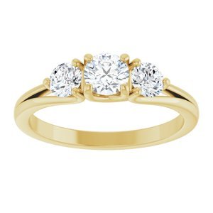 14K Yellow Gold 3/4 CTW Natural Diamond Three-Stone Engagement Ring