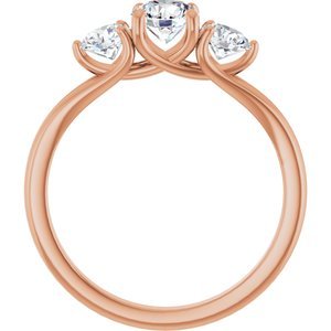 14K Rose Gold 1 CTW Natural Diamond Three-Stone Engagement Ring