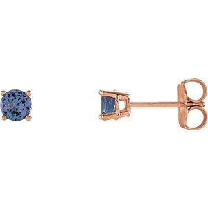 14k-rose-gold-4-mm-natural-tanzanite-earrings