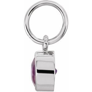 Sterling Silver Posh Mommy® Imitation Amethyst Charm/Pendant