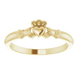 14K Yellow Gold Claddagh Ring