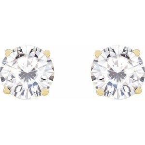 14K Yellow Gold 6.5 mm Stuller Lab-Grown Moissanite Earrings