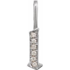 14K White Gold .045 CTW Natural Diamond Gothic Initial L Charm/Pendant