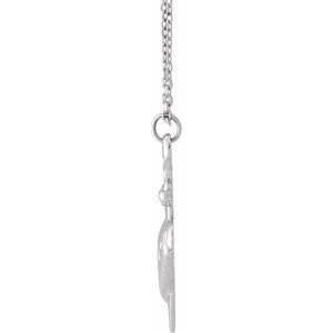 Sterling Silver Heart & Dagger 16-18" Neckalce