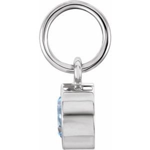Sterling Silver Posh Mommy® Imitation Aquamarine Charm/Pendant
