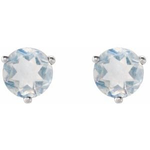 Sterling Silver Natural Blue Sheen Moonstone Earrings