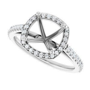 14K White Gold 8x8 mm Cushion 1/4 CTW Lab-Grown Diamond Semi-Set Engagement Ring