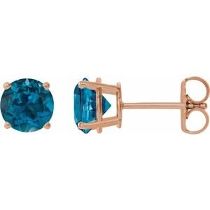 14k-rose-gold-6-mm-natural-london-blue-topaz-earrings