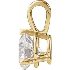 14K Yellow Gold 5/8 CT Lab-Grown Diamond Pendant