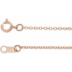 14K Rose Gold 1 mm Adjustable Cable 6 1/2-7 1/2" Chain