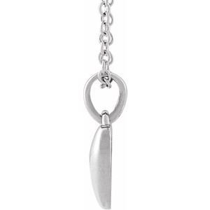 Sterling Silver Puffed Heart 16-18" Necklace