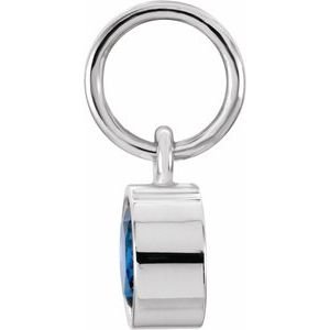Sterling Silver Posh Mommy® Imitation Blue Sapphire Charm/Pendant