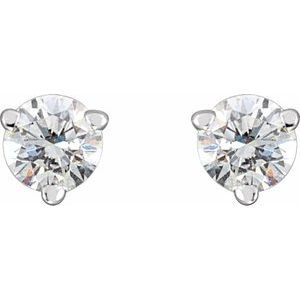 Sterling Silver 1/8 CTW Natural Diamond  Earrings