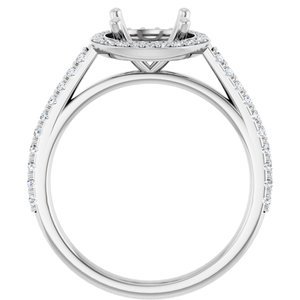 14K White Gold 8 mm Round 1/4 CTW Lab-Grown Diamond Semi-Set Engagement Ring