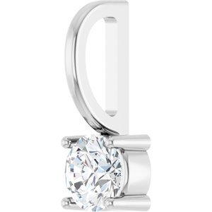 Platinum Imitation Diamond Solitaire Charm/Pendant