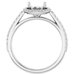 14K White Gold 7.4 mm Round 1/4 CTW Lab-Grown Diamond Semi-Set Engagement Ring
